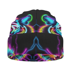 Neon Spirit Animal Tiger Beanie Hat by Bazaar Design Style