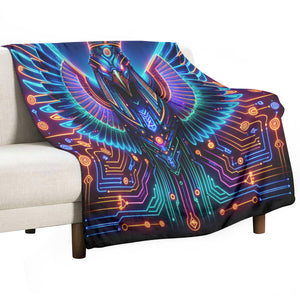 Egyptian Tech Horus Flannel Blanket by Bazaar Design Style
