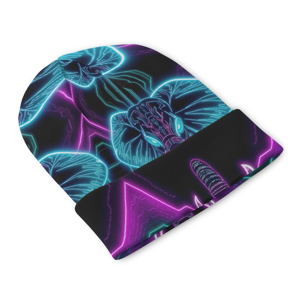 Neon Spirit Animal Elephant Beanie Hat by Bazaar Design Style