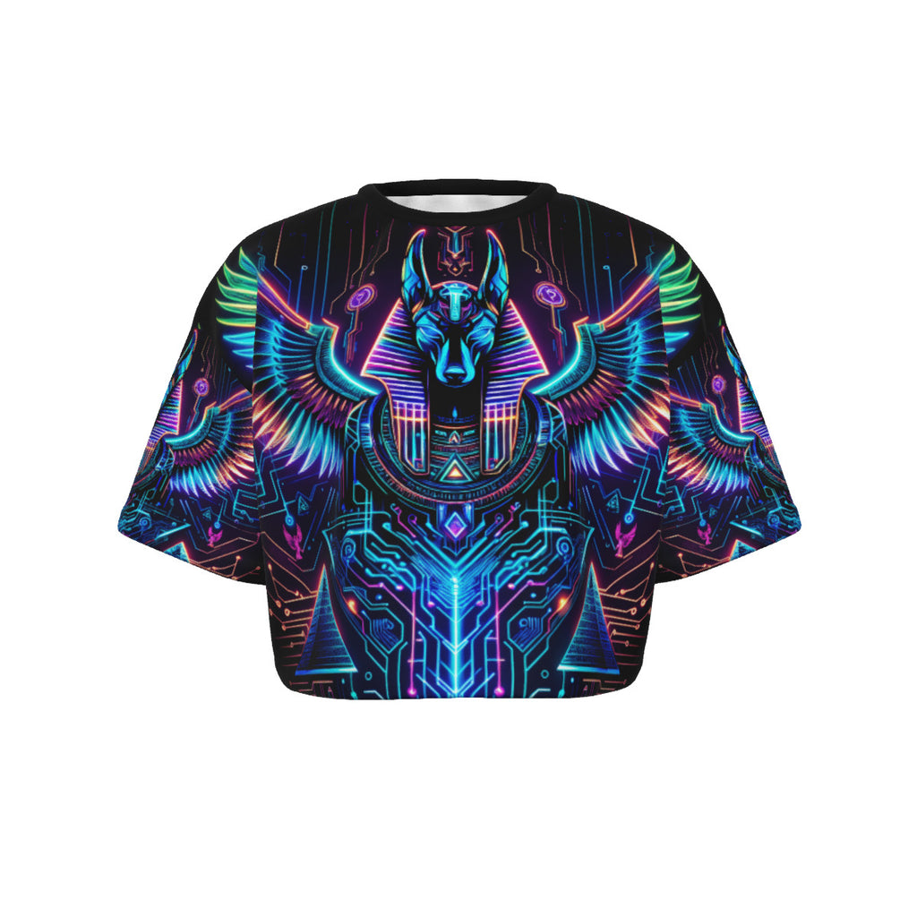 Egyptian Tech Anubis Crop Top T-Shirt