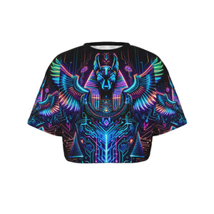 Egyptian Tech Anubis Crop Top T-Shirt