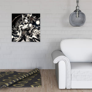 Anime Pin-up Girl Cat Canvas Print by Bazaar Design Style
