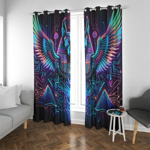 Egyptian Tech Anubis Blackout Curtains with Grommets by Bazaar Design Style