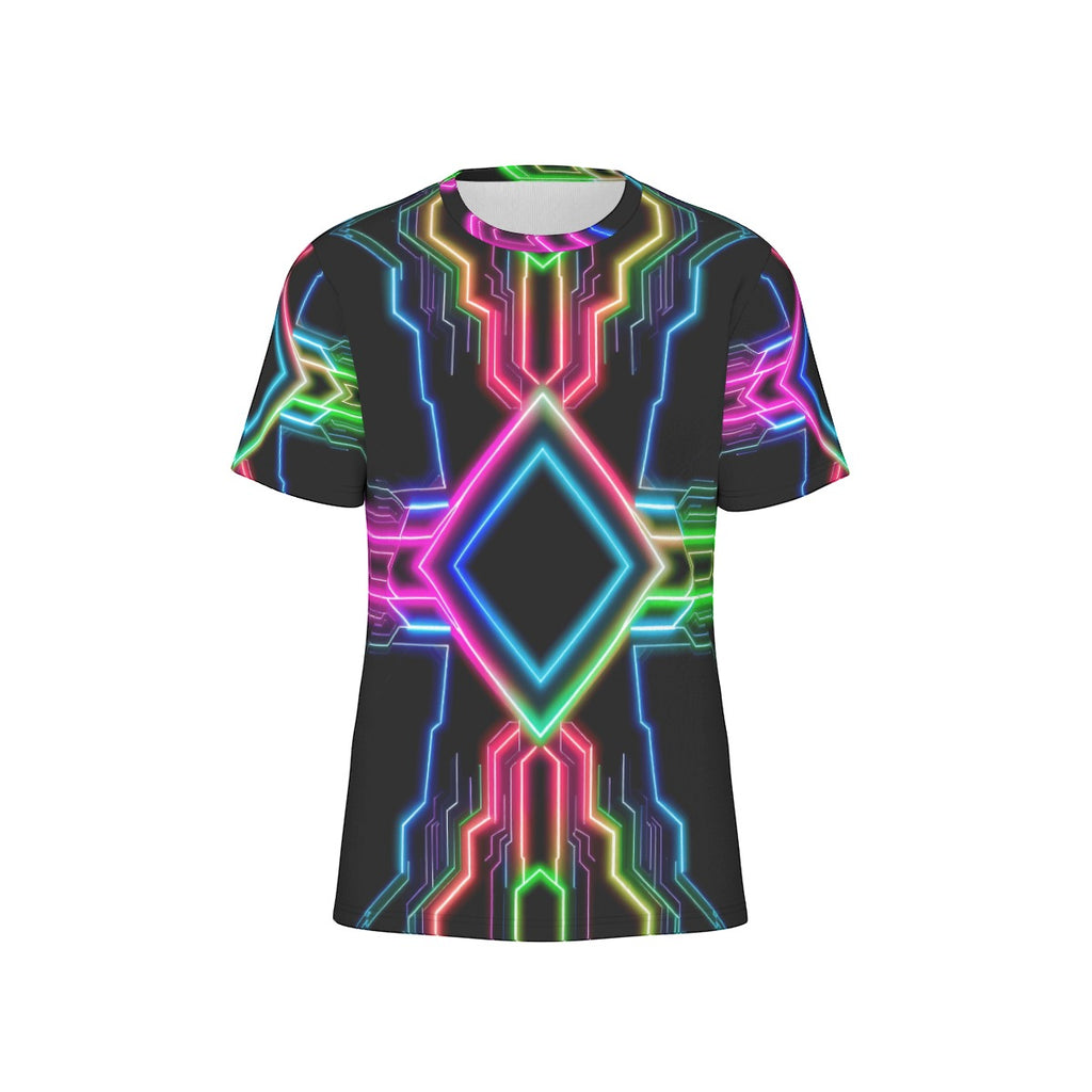 Neon Tech Cotton T-Shirt by Bazaar Design Style