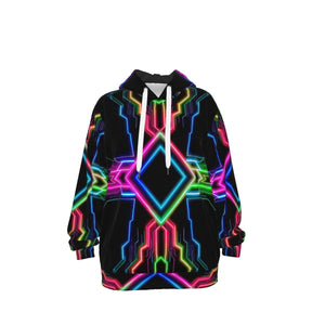Neon Tech Cotton Pullover Hoodie by Bazaar Design Style