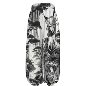 Anime Pin-up Girl Fox Lantern Pants by Bazaar Design Style