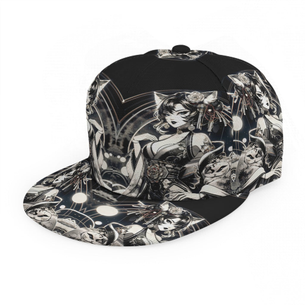 Anime Pin-Up Girl Cat Snapback Hat by Bazaar Design Style