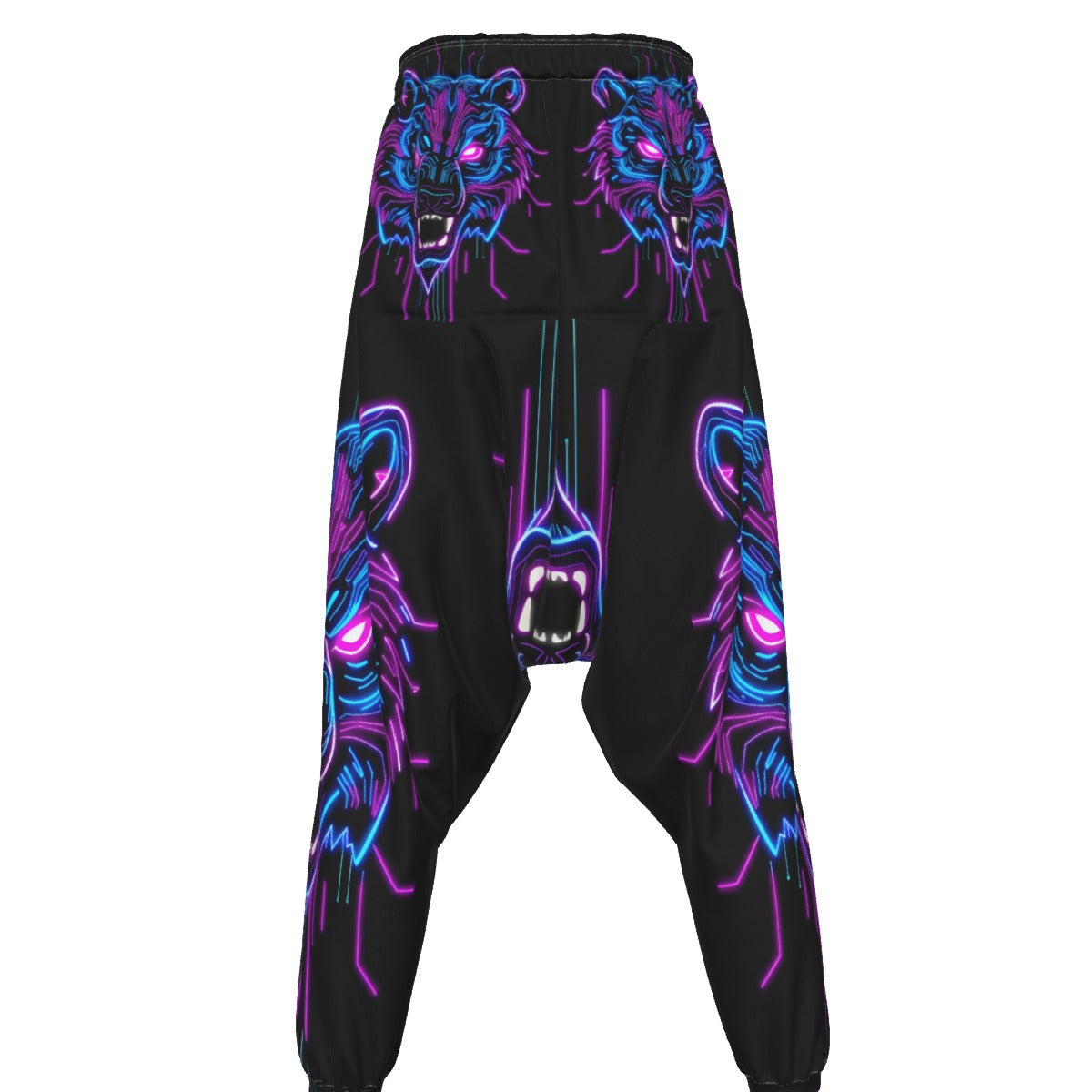 Neon Spirit Animal Bear Harem Pants by Bazaar Design Style