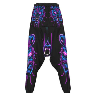 Neon Spirit Animal Bear Harem Pants by Bazaar Design Style