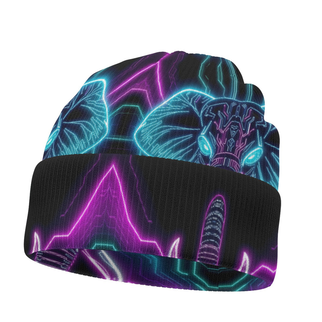 Neon Spirit Animal Elephant Beanie Hat by Bazaar Design Style