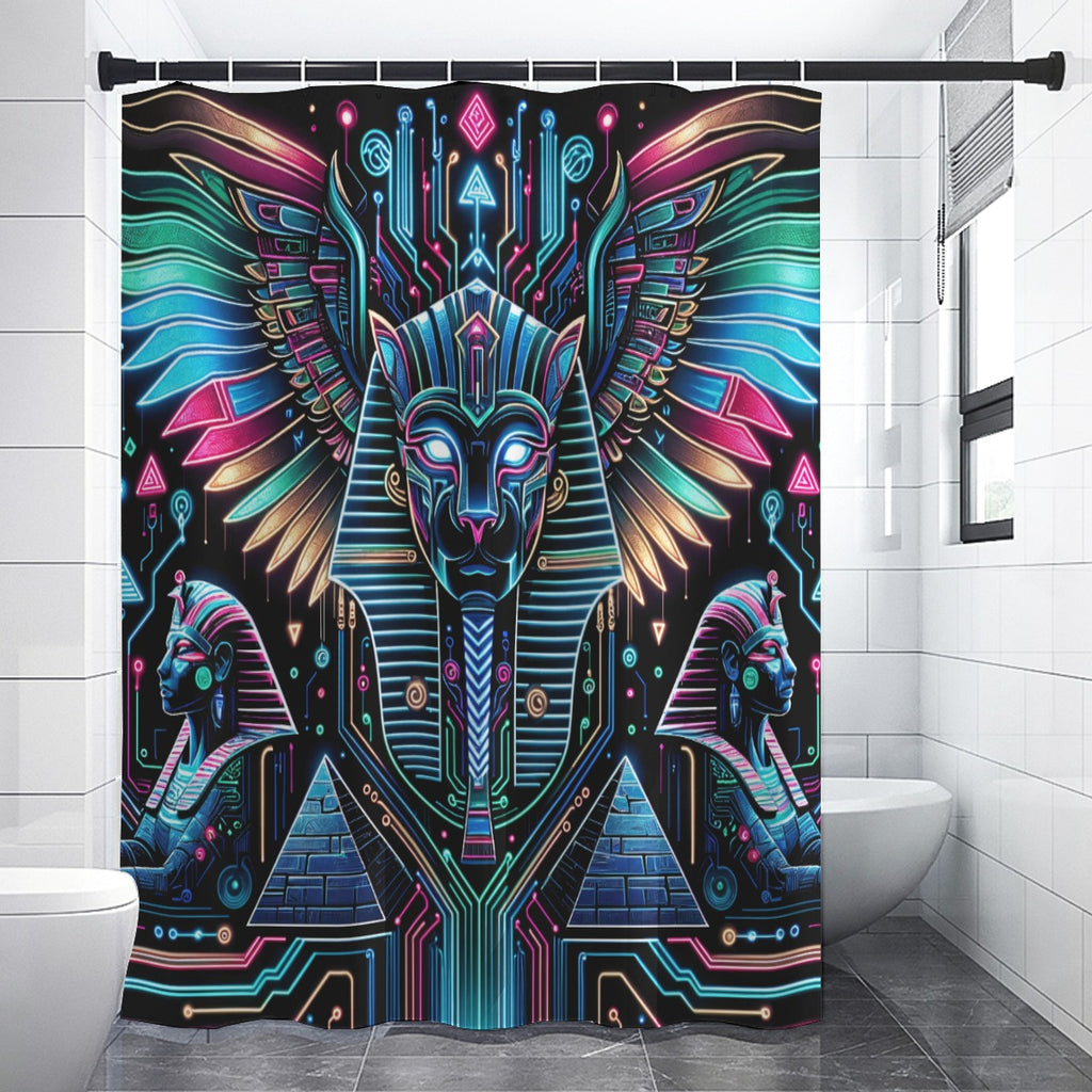 Egyptian Tech Bastet Shower Curtain by Bazaar Design Style