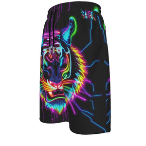 Neon Spirit Animal Tiger Cotton Shorts
