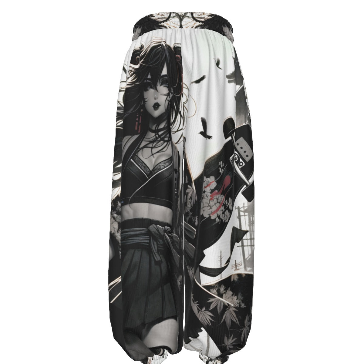 Anime Pin-Up Girl Longboard Lantern Pants by Bazaar Design Style