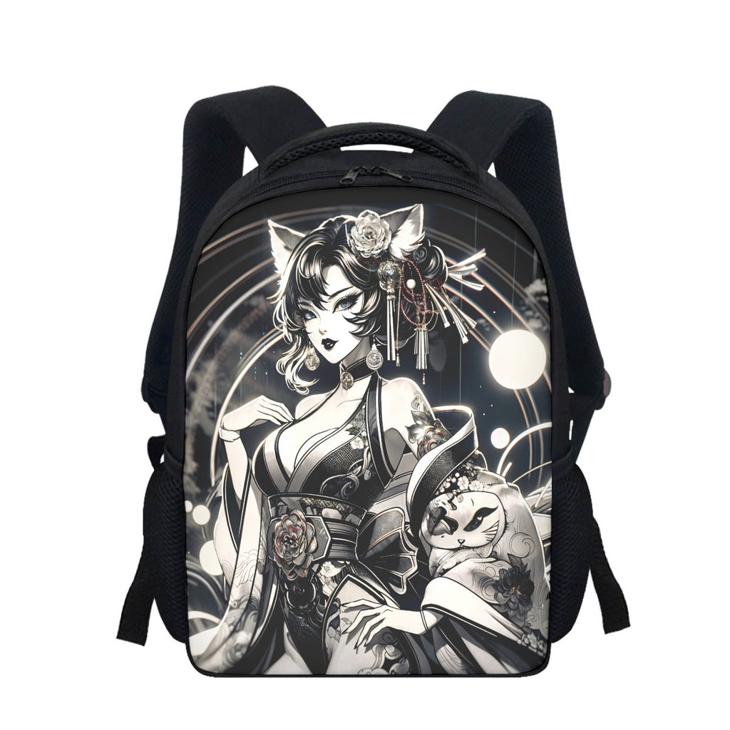 Anime Pin-up Girl Cat Student Backpack by Bazaar Design Style