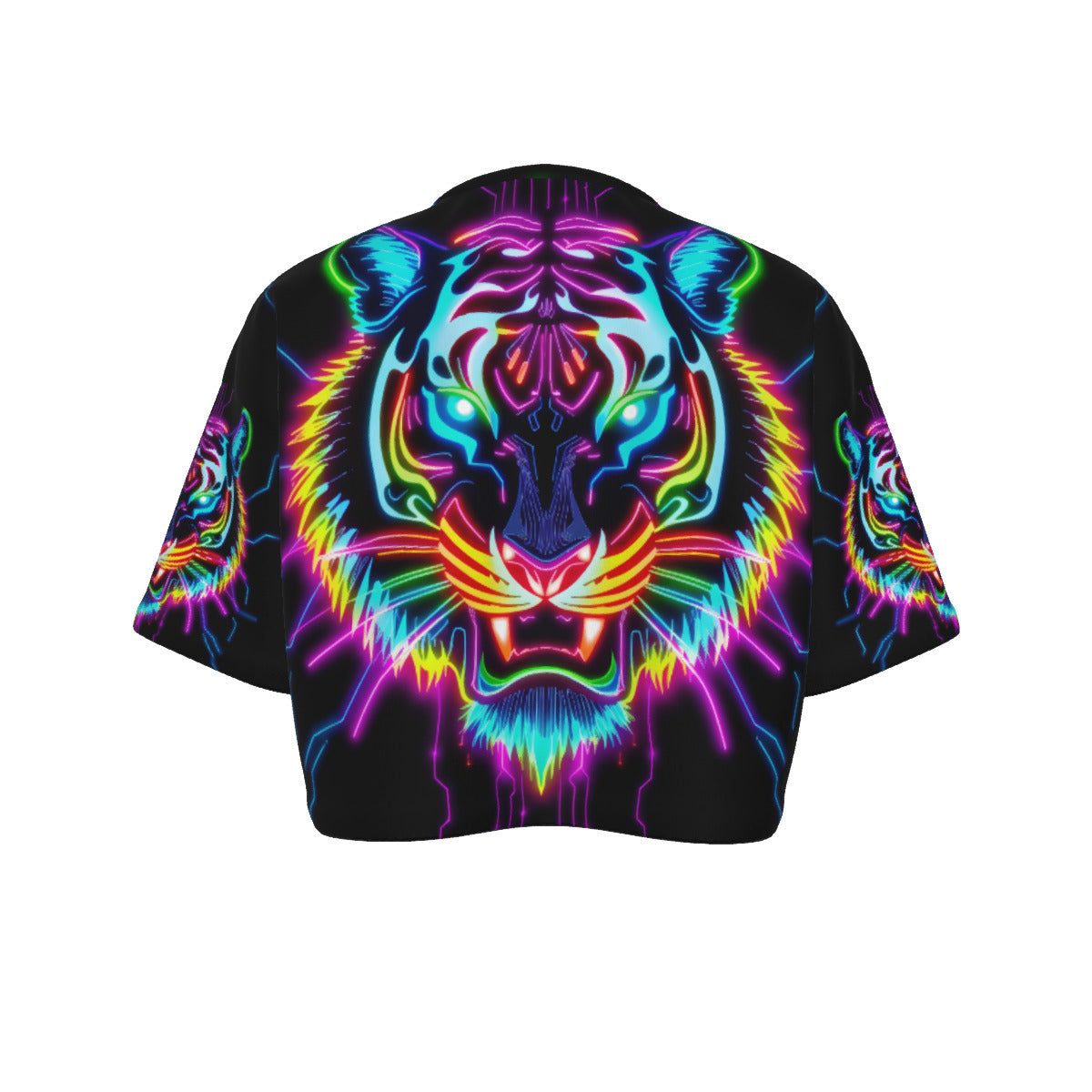 Neon Spirit Animal Tiger Crop Top T-Shirt