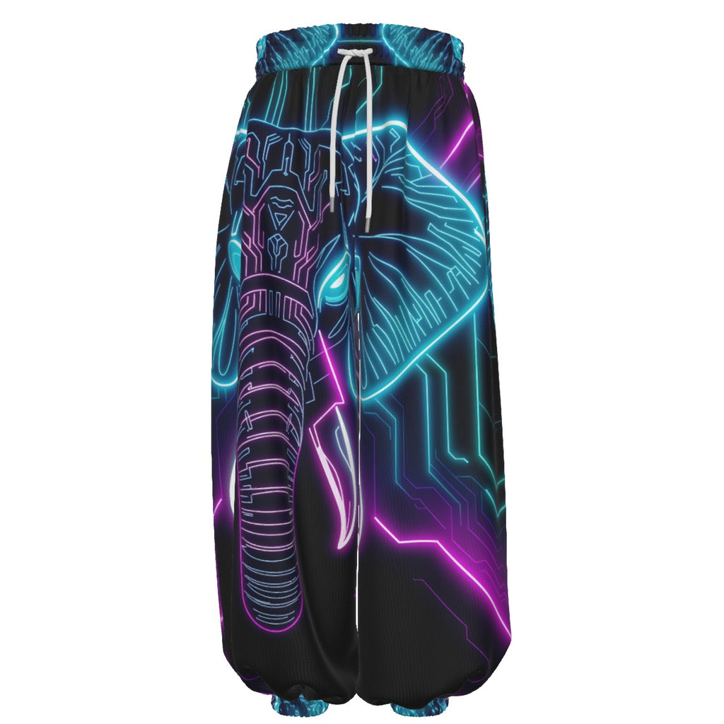 Neon Spirit Animal Elephant Lantern Pants by Bazaar Design Style