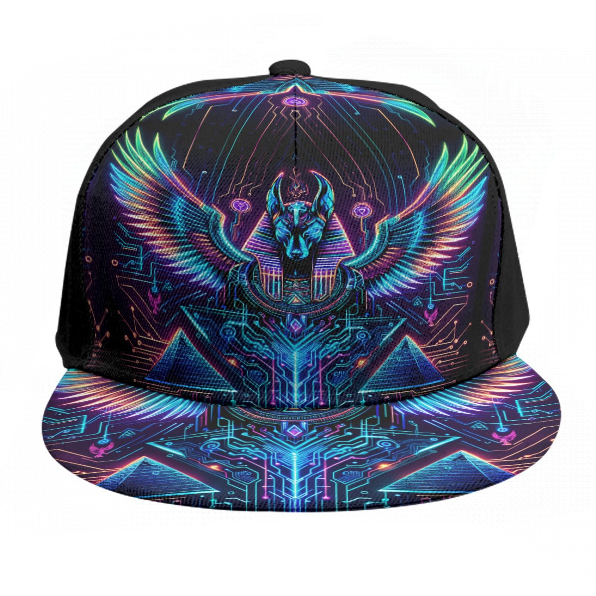 Egyptian Tech Anubis Snapback Hat by Bazaar Design Style