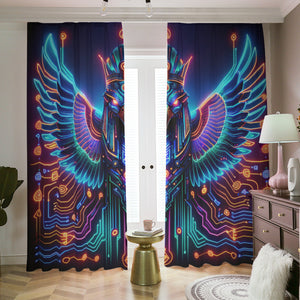 Egyptian Tech Horus Blackout Curtains with Hooks by Bazaar Design Style