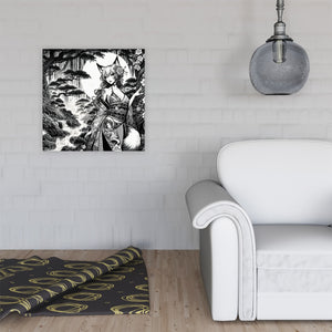 Anime Pin-up Girl Fox Canvas Print 1:1 by Bazaar Design Style