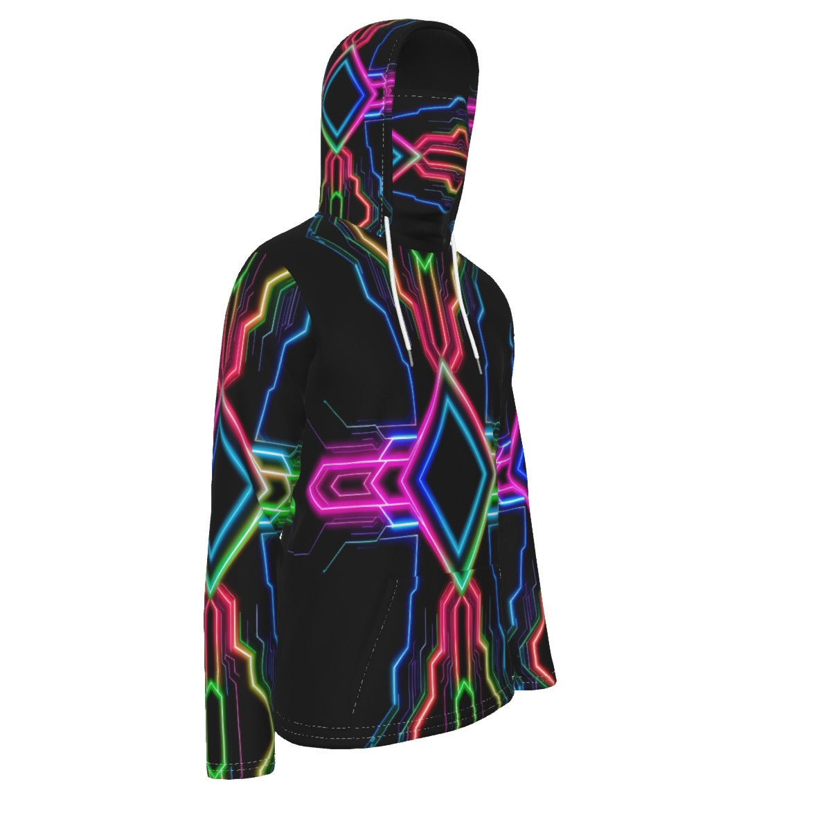 Neon Tech Hoodie with Mask by Bazaar Design Style