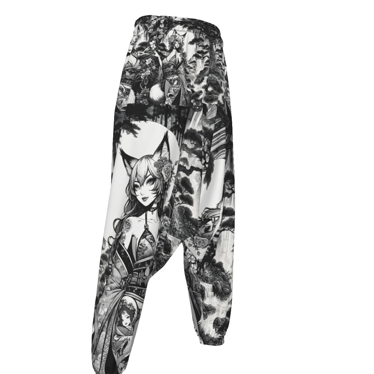 Anime Pin-up Girl Fox Harem Pants by Bazaar Design Style