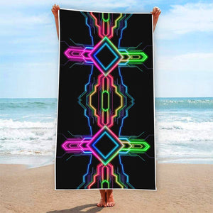 Neon Tech Beach Towel by Bazaar Design Style