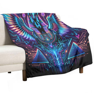 Egyptian Tech Anubis Flannel Blanket by Bazaar Design Style