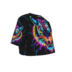 Neon Spirit Animal Tiger Crop Top T-Shirt