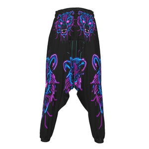 Neon Spirit Animal Bear Harem Pants by Bazaar Design Style