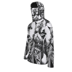 Anime Pin-up Girl Fox Hoodie with Mask by Bazaar Design Style
