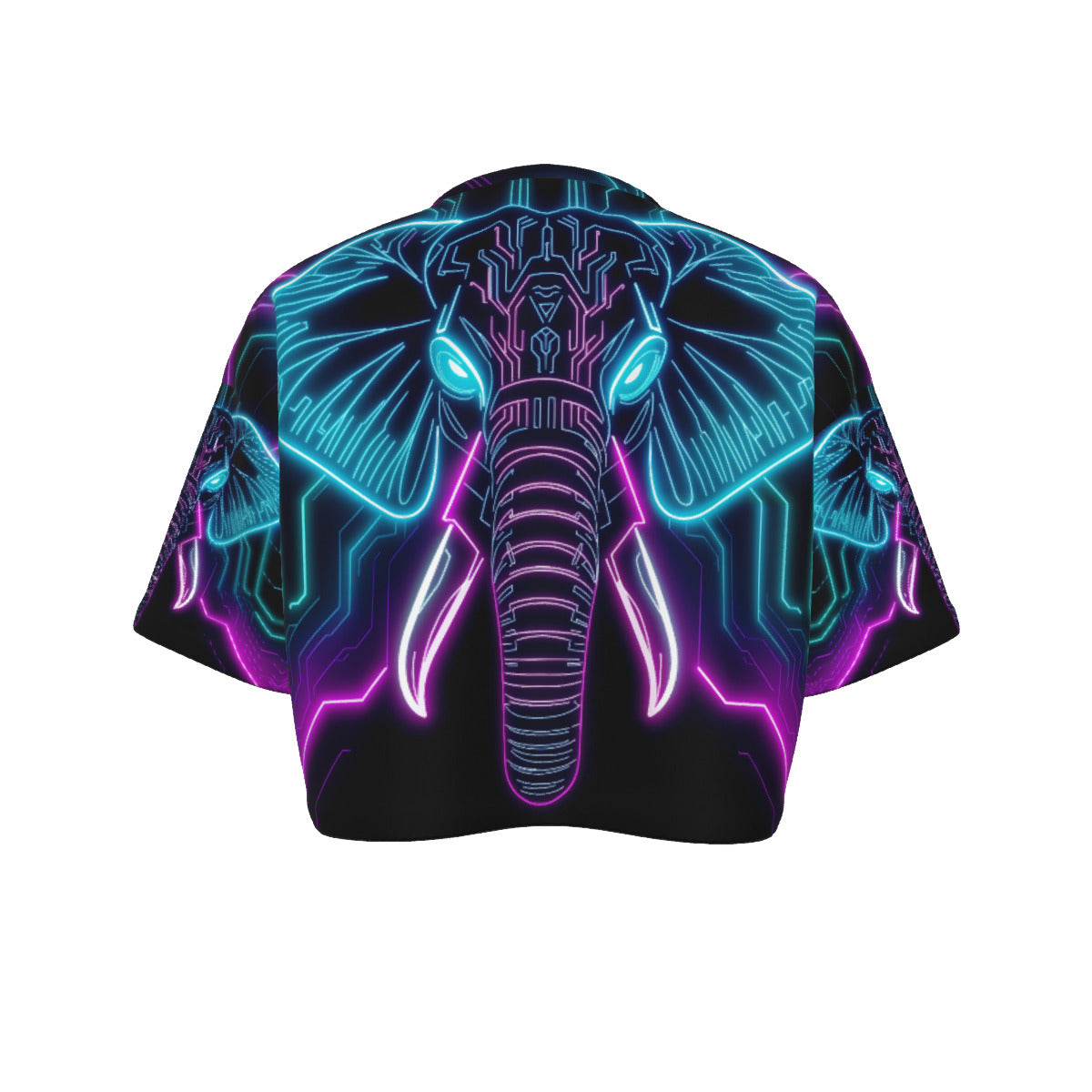 Neon Spirit Animal Elephant Crop Top T-Shirt