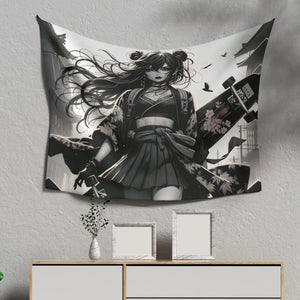 Anime Pin-up Girl Longboard Tapestry by Bazaar Design Style
