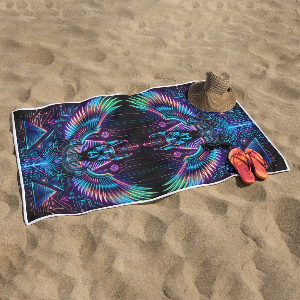 Egyptian Tech Anubis Beach Towel by Bazaar Design Style