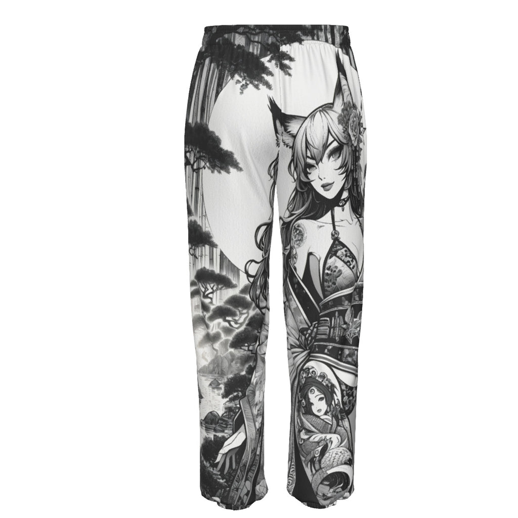 Anime Pin-Up Fox Girl Cotton Sweatpants