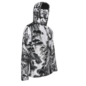 Anime Pin-up Girl Fox Hoodie with Mask by Bazaar Design Style
