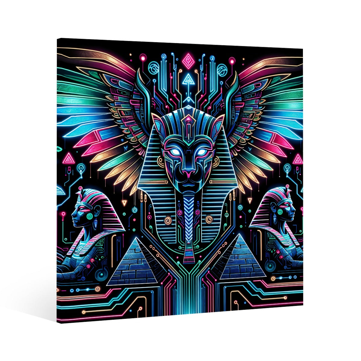 Egyptian Tech Bastet Canvas Print by Bazaar Design Style
