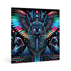 Egyptian Tech Bastet Canvas Print by Bazaar Design Style