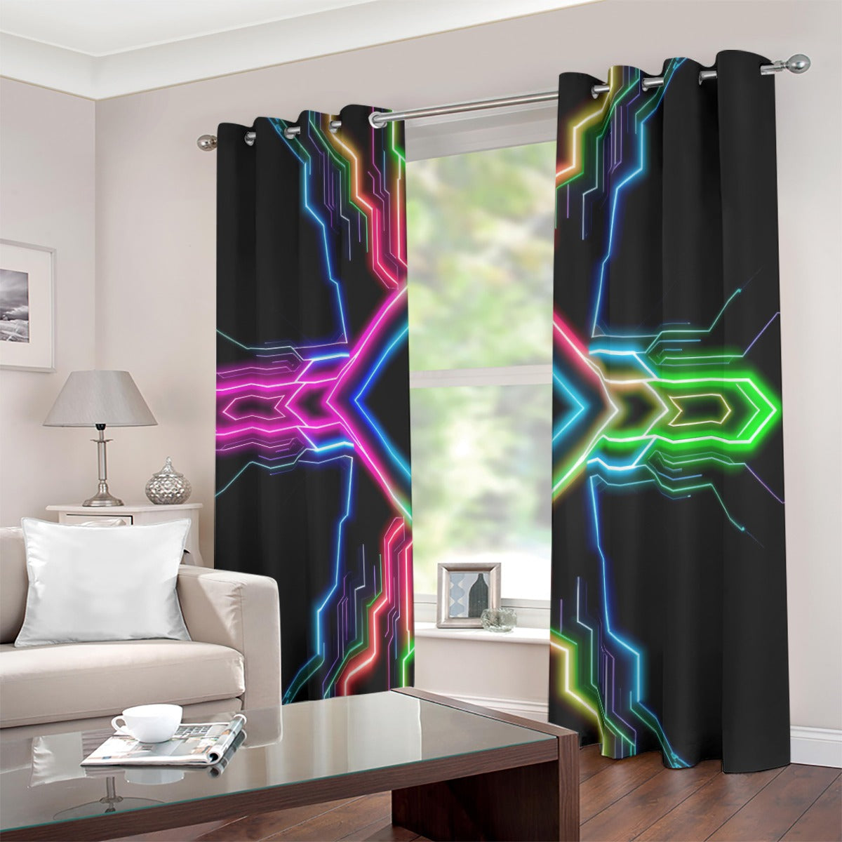 Neon Tech Blackout Curtains with Grommets by Bazaar Design Style