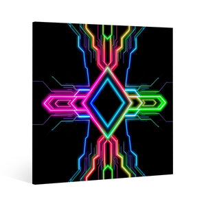 Neon Tech Canvas Print by Bazaar Design Style