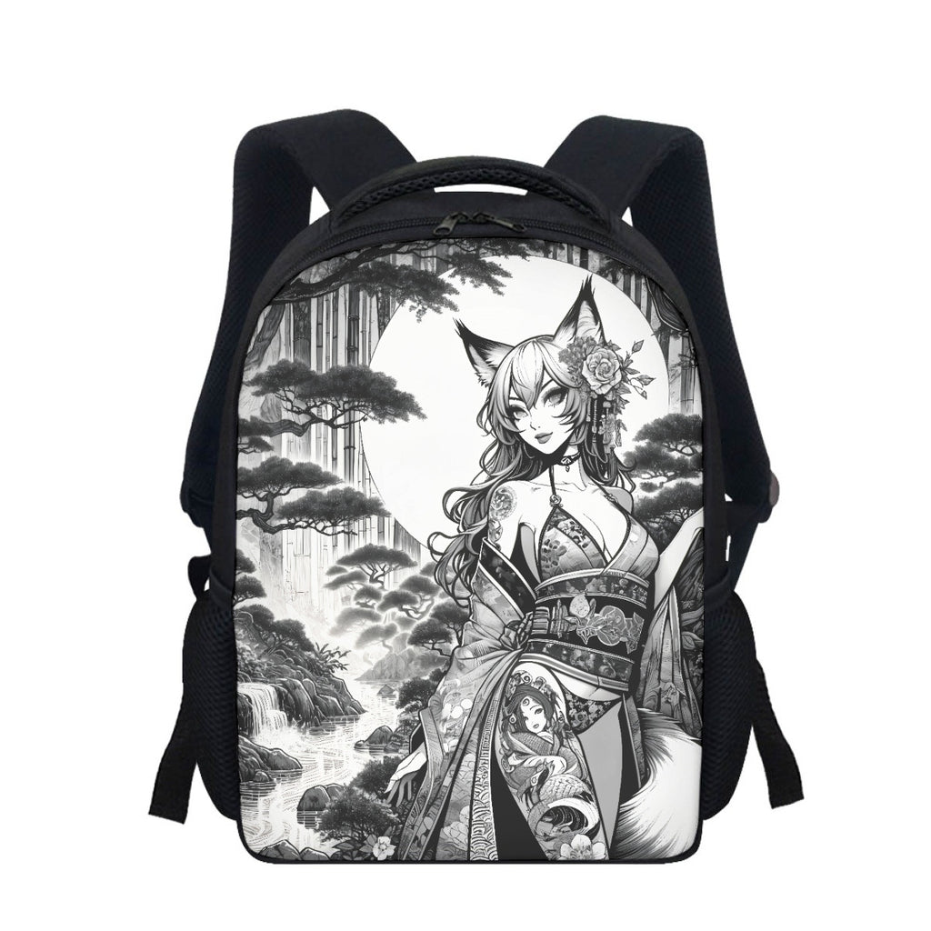 Anime Pin-up Girl Fox Student Backpack by Bazaar Design Style