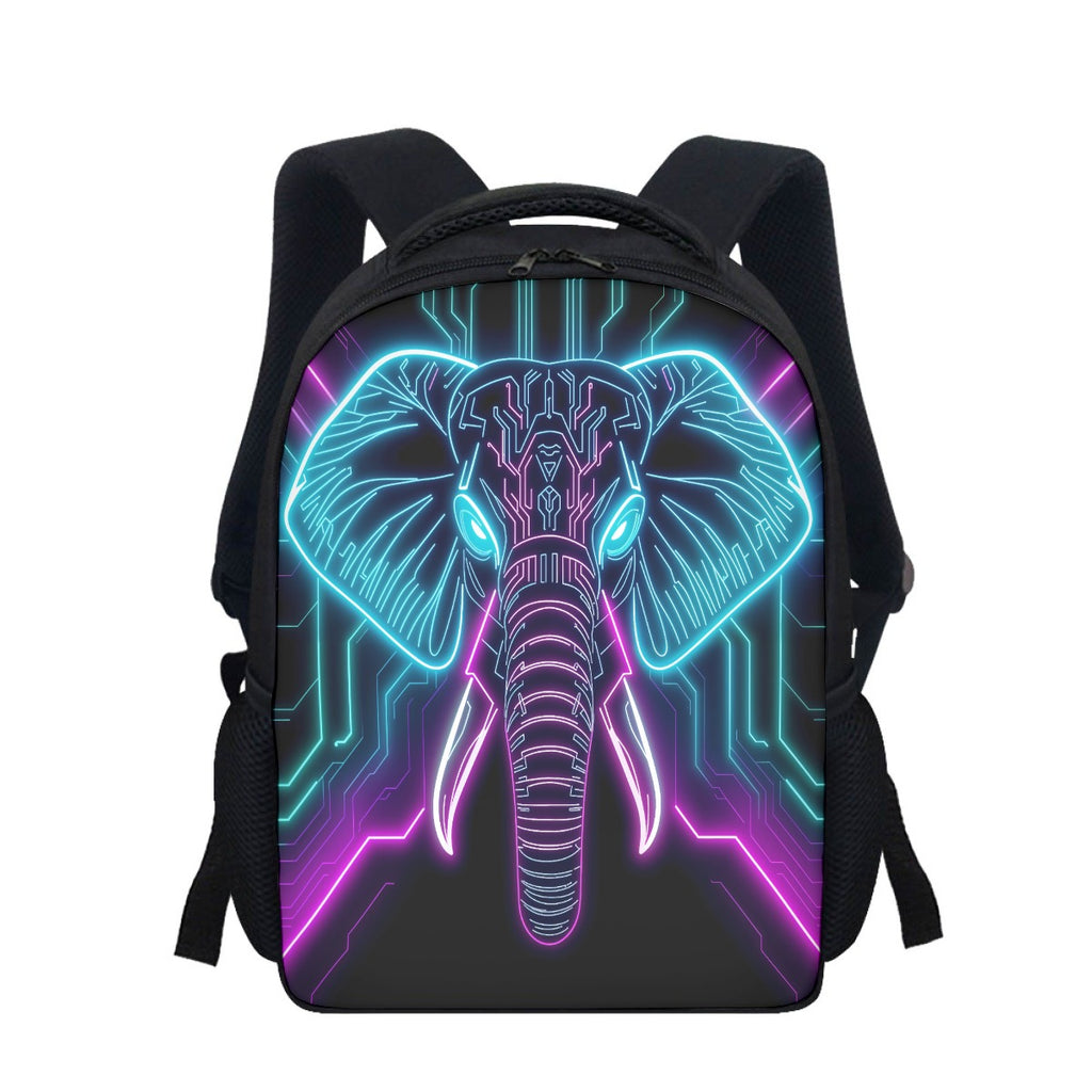 Neon Spirit Animal Elephant Student Backpack by Bazaar Design Style