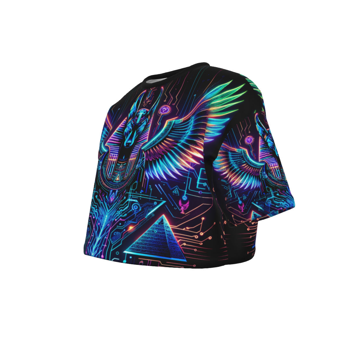 Egyptian Tech Anubis Crop Top T-Shirt