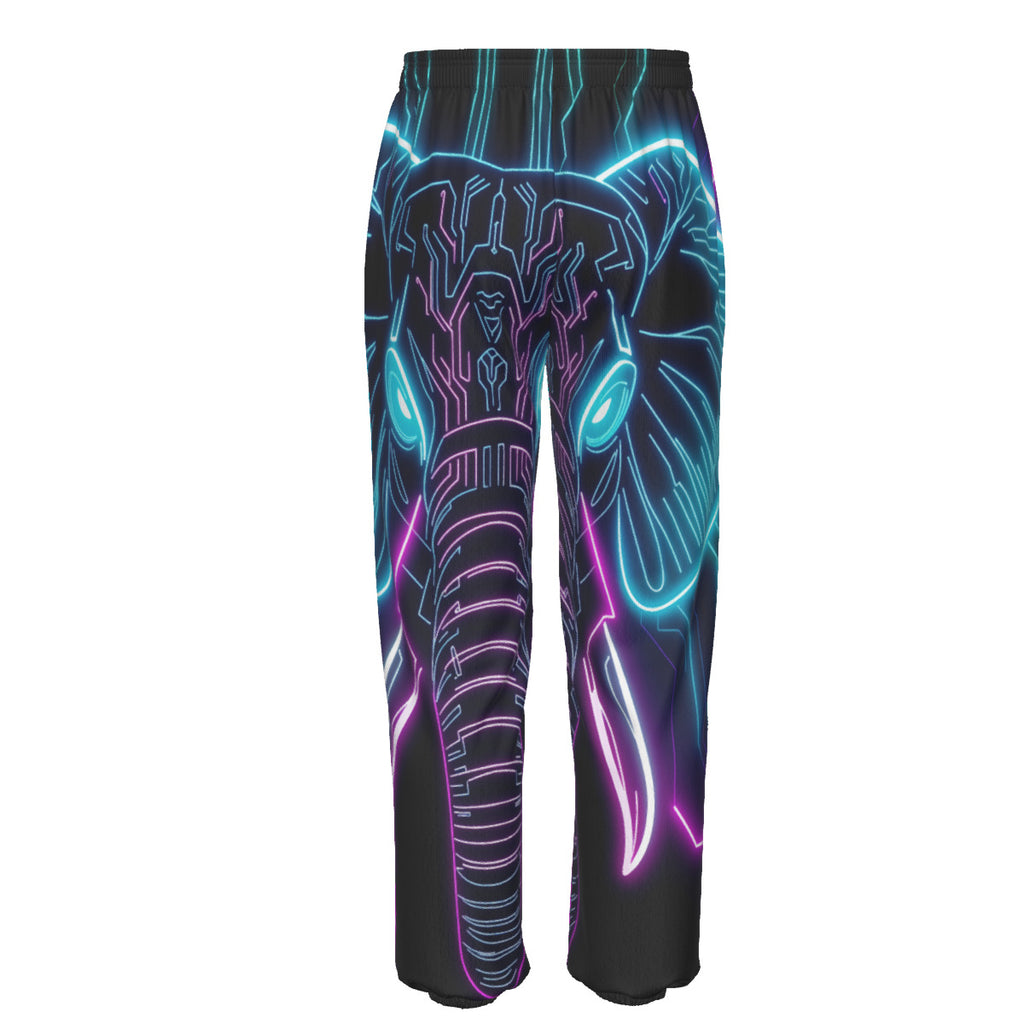 Neon Spirit Animal Elephant Cotton Sweatpants