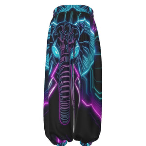 Neon Spirit Animal Elephant Lantern Pants by Bazaar Design Style
