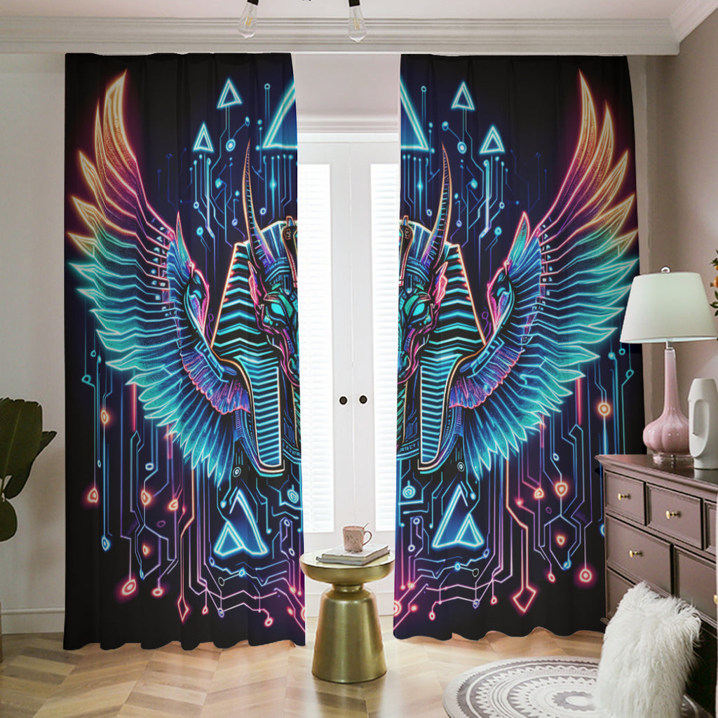 Egyptian Tech Sobek Blackout Curtains with Hooks by Bazaar Design Style
