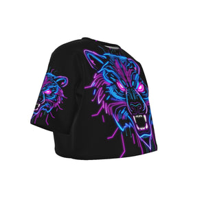 Neon Spirit Animal Bear Crop Top T-Shirt