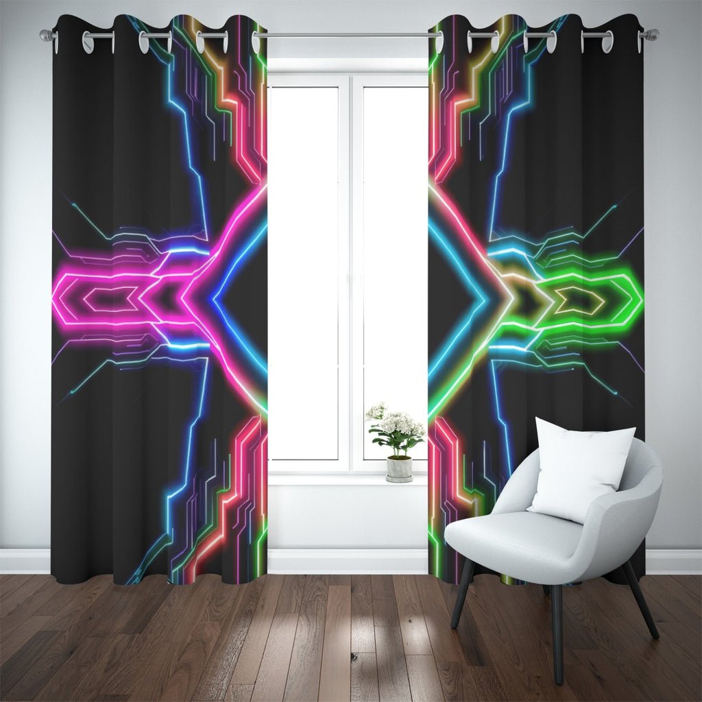 Neon Tech Blackout Curtains with Grommets by Bazaar Design Style