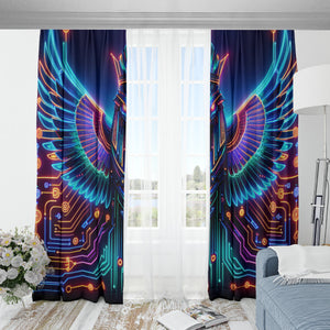 Egyptian Tech Horus Blackout Curtains with Hooks by Bazaar Design Style