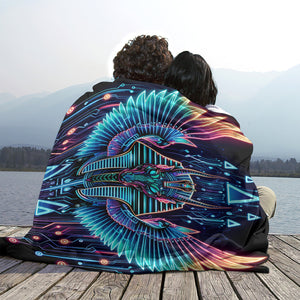 Egyptian Tech Sobek Flannel Blanket by Bazaar Design Style