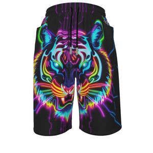 Neon Spirit Animal Tiger Cotton Shorts